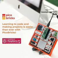 PicoBricks Raspberry Pi Pico W Starter Kit - 26dílná sada projektů pro kutily se 3 učebnicemi a 25 projektovými videi, Raspberry